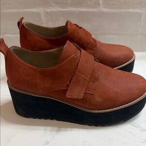 Eileen Fisher Rust and Black Platform Shoes